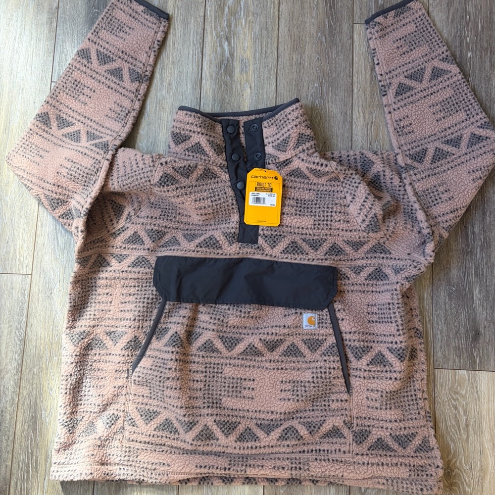 Carhartt Sherpa Lined Pullover Jacket XXL NWT Aztec Fleece Insulated Women’s